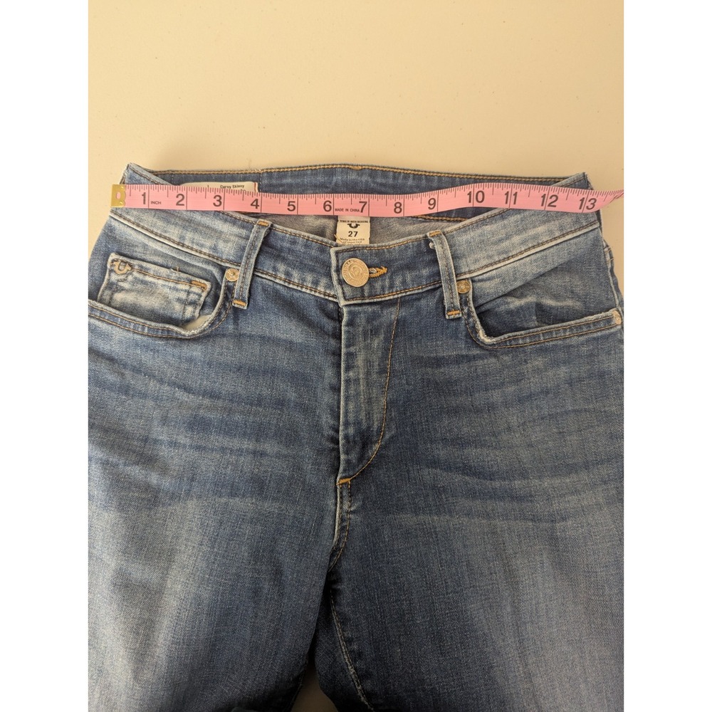 True Religion Jeans Womens 27 Jennie Curvy Mid Rise Super Skinny Blue‎ Stretch - Picture 13 of 15